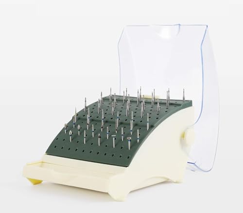 AmeriCan Goods 142 Hole Dental Large Bur Block w/Lid Autoclavable Dental Professional Bur Station Durable Dental Drill Organizer