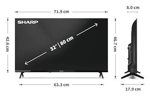 TV Sharp LED 32HA1205E 32 HD 60Hz Dolby Audio DVB T2 Sans Smart TV - vue 8