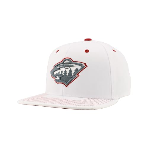 Minnesota Wild NHL Officially Licensed Adjustable Snapback Hat Flat Bill Z11 Pop White