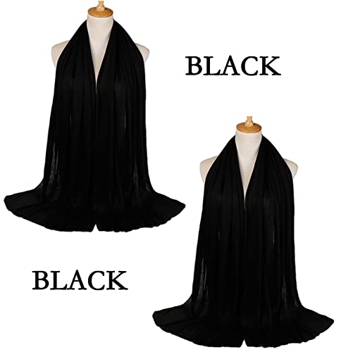 2PCS Women Hijab Scarfs Solid Color Muslim Head Scarf Stretch Jersey hijab muslim scarf3