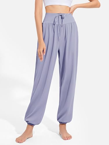 Calça legging feminina de ioga com cintura alta para corrida de pernas largas para todas as estações