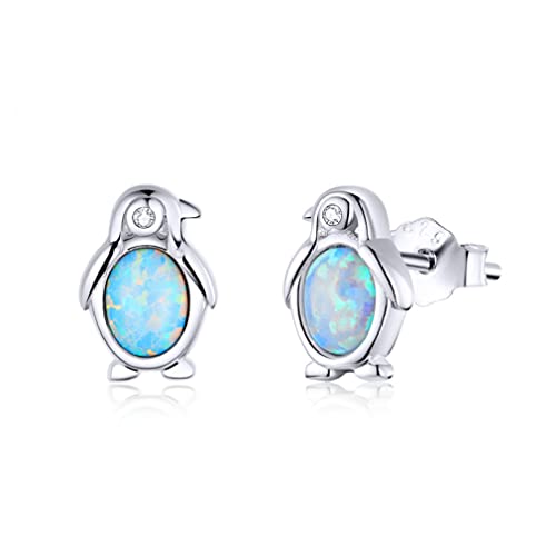 Boucles d'oreilles Opale Coeur Bleu Bijoux pour Femmes Argent 925 ZYFSHA