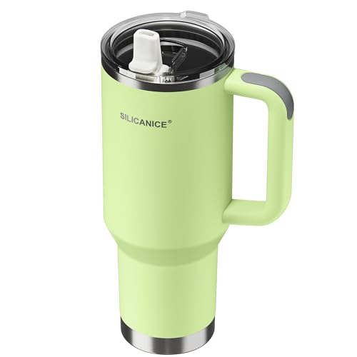Image of For Travel & Gym - Never Drink from a Moldy Lid Again: 40oz Hygienic Tumbler, 100% Leakproof Lid & Removable Foldable Spout. Reinforced Base, Fits Cup Holders - Key Lime