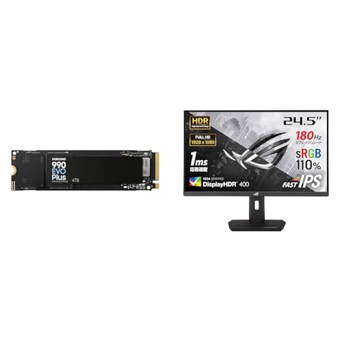 Samsung 990 EVO Plus 4TB PCIe Gen 4.0 ×4 NVMe M.2 (2280) TLC NAND ő 7,250MB/b  SSD MZ-V9S4T0B-IT/EC Kۏؕi+ASUS Q[~Oj^[ RO