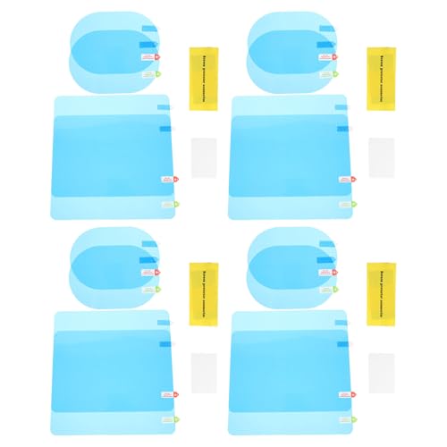 Películas para espejo retrovisor de coche transparentes tamaño oval y cuadrado de 4 piezas