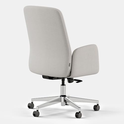 Image of Branch Softside Mid Century Modern Office Chair | Removable Arms and High Back Design with Luxury Cloud-Like Comfort, Adjustable Height, Integrated Lumbar Support, Bone