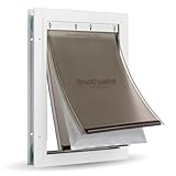 PetSafe Extreme Weather Aluminum Dog Door for Exterior Doors - Energy Efficient - 3 Flaps for Insulation - for Large Dogs