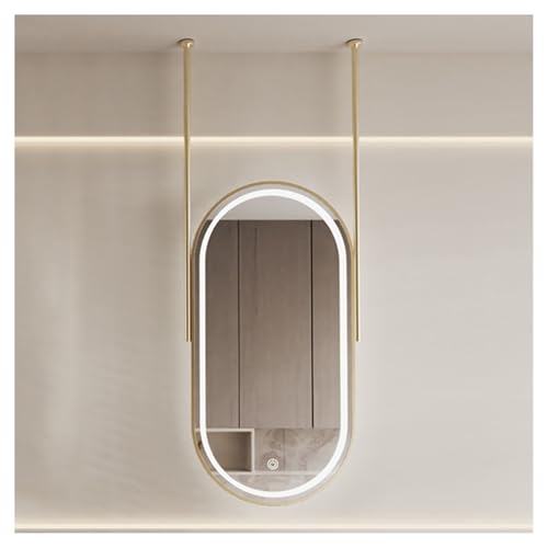Lustro sufitowe LED z regulowaną jasnością, pływające lusterko do przedpokoju, garderoby, domu, 60 x 100 cm
