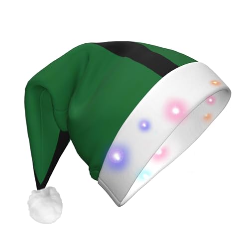 Bkdogkt Sombrero de Navidad con luces para hombre y mujer, diseño de bandera del Sultanato de Delhi, suministros de fiesta