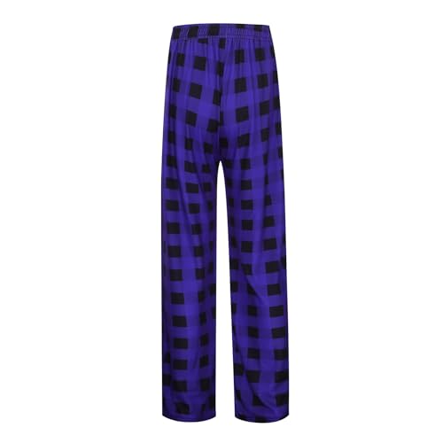 Mens Plaid Pajamas Pants Baggy Comfy Sleep Lounge Pants Soft Stretch Pajamas Bottoms 2025 Fashion Cotton Sleepwear3
