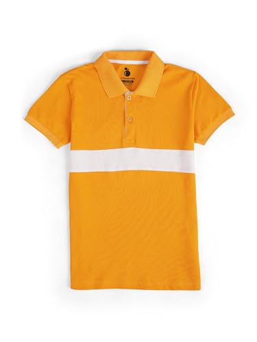 Image of Li'l Tomatoes Boys Pique Polo T-Shirt | Solid Collar Half Sleeve Casual Summer Wear | Soft & Breathable Cotton Blend | 3-15 Years