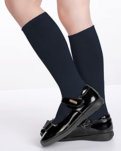 BOOPH Kids Socks Knee High Socks Boys Girls School Uniform Socks Mid Calf Socks 3-14Years4
