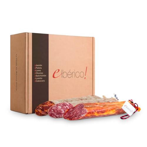 Eibérico - Pack Ibéricos de Bellota – ½ Lomo Ibérico 50% Raza Ibérica, ½ Chorizo Cular Ibérico y ½ Salchichón Cular - Curación Tradicional - Sabor Auténtico - Ideal para regalar