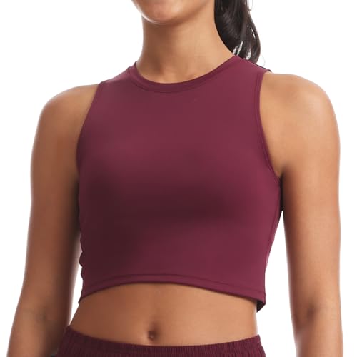 Image of Sports Bras for Women Removable Padded Athletic Yoga Running Crop Tops Sleeveless Gym Workout Tops