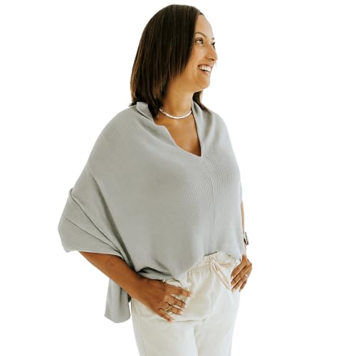 Image of Toci Nursing Cover Poncho – Soft Breathable Breastfeeding Cover, 360° Full Coverage, Lightweight Multi-Use Nursing Scarf