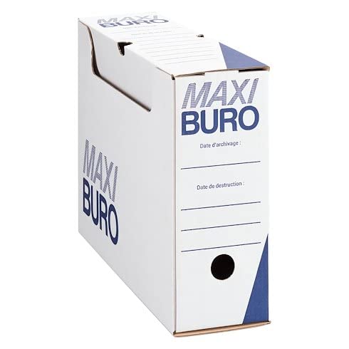 Maxiburo Boîte à archives blanches dos 10 cm Lot de 20