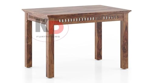 Image of Dining Table Set, Wood 4 Seater Dining Table with Chair, Dining Room Furniture, Wooden 4 Seater Dining Table, Modern and Unqiue Dining Table For Living Room (4 Seater Dining Table) Natural Finishs