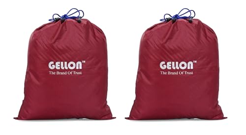 Image of Gellon 2 Pc Shoes Bag in Umbrella Cloth with Water Proof for Travel & Storage Travel Organizer for Women & Men Travel Accessories Shoes Cover Pouch for Travel Essentials in Maroon Color