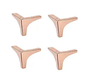 WSK Stainless Steel Rose Gold 3 Inch Hardware Sofa Furniture Leg Heavy Model Y Design Leg (Pack of 4 Pcs) SL1166H3-004