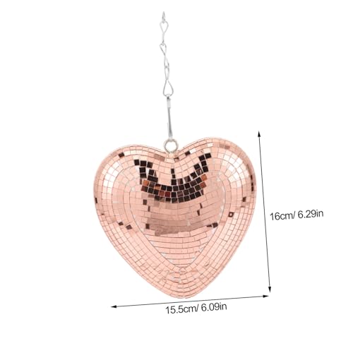 MAGICLULU Espejo en forma de corazón para disco colgante, decoración moderna para boda y fiestas con efecto giratorio brillante miniatura 2
