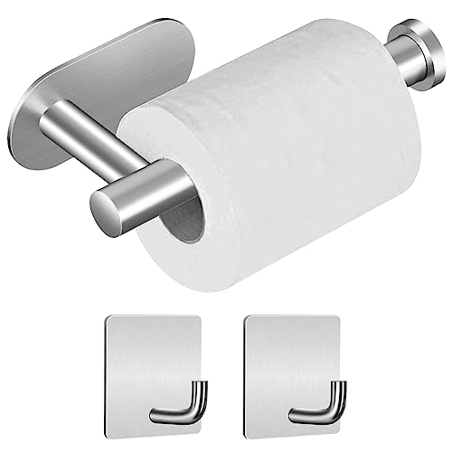 Reviews de Toalleros de gancho los mejores 10. 44 MXCOCO 3Pcs Portarrollos Higiénico Gancho Toallero, Autoadhesivo 304 Conjunto de Accesorios de Baño de Acero Inoxidable, Fácil de Instalar, No Requiere Perforación de Agujeros