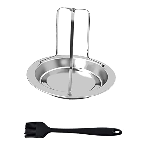 GRIRIW Desmontable Inoxidable Con Base Rejilla Para Asar Pollos De Resistente y Práctica Para Cocinas y Parrillas