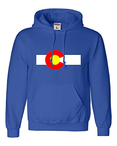 Go All Out Medium Royal Mens Colorado State Flag Sweatshirt Hoodie
