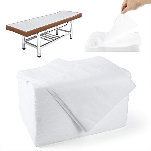 60 Sheets Bed Sheets Disposable Disposable Non Woven Bed Sheet Massage Waterproof Bed Sheets 31.5" x 74.8" (60 Sheets)