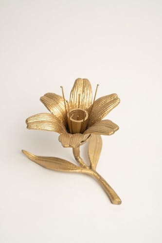 Vintage Lotus Candle Stand – Solid Brass Lotus Flower Candle