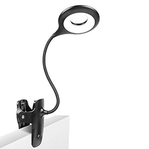 [Zwart] Led-leeslamp, 9 verschillende instellingen oogbescherming, boekenlamp, oplaadbare USB-leeslamp, Touch Control Clip bureaulamp, flexibele 360° clip lamp voor thuisboek