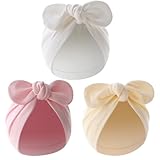 Newborn Baby Hats - 3 Tops Cute Bow Unisex Exquisite Bonnet, Toddler Hat, Suitable for Birthday Party, Outdoor Event, Daily Wear Turban Pink