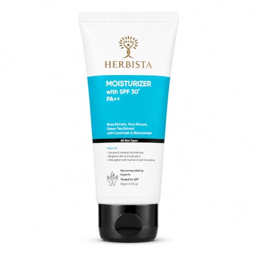 Image of Moisturizer with SPF 30+ PA++ | Botanical Barrier Care with Ceramide & Niacinamide, Enriched with Rose, Yuzu & Green Tea | Face & Body, Non-Comedogenic, Unscented