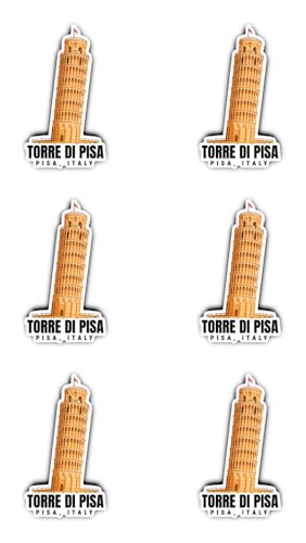 Image of Sticker 50 mm Pack of 6 Torre di Pisa Pisa Italy Italy Souvenir Vinyl Decoration
