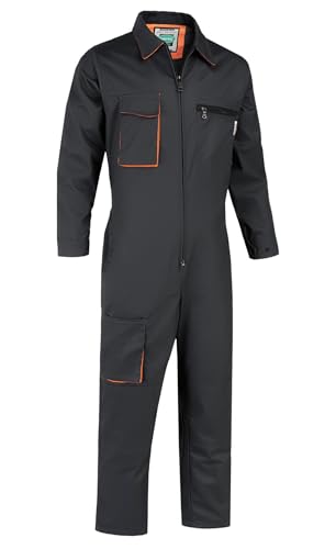 Yukirtiq Homme Combinaison de Travail Mecanicien Salopette Cote Fermeture éclair Combinaison Bleu...