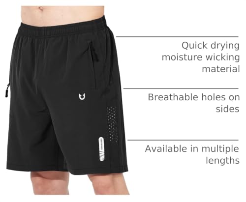 Image of NORTHYARD Men's Athletic Running Shorts Gym Workout 7 inch /9 inch /5 inch Quick Dry Lightweight Sports Basketball Tennis 3 Zipper Pockets