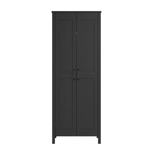 Image of Sauder Select Two-Door Storage Cabinet, Versatile Home Storage Solution, Raven Oak Finish