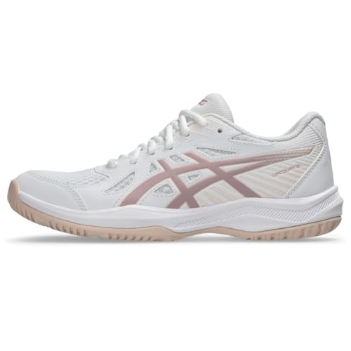ASICS Women's Upcourt 6 Volleyball Shoes, 10, White/MORGANITE