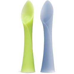 Olababy Baby Led Weaning Advanced Feeding Set Silicone Training Spoon & Suction Bowl with Lid, BPA Free Self-Feeding Set for Babies 6+ Months 2 Piece