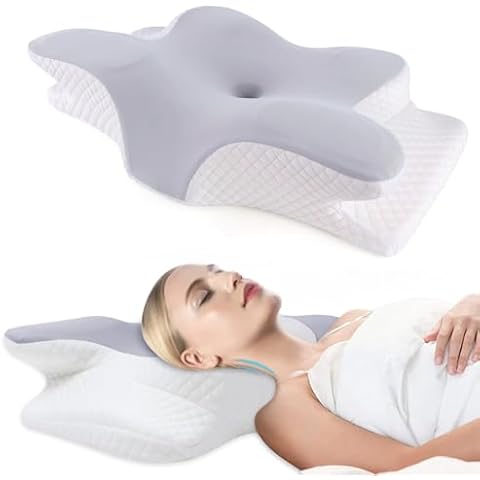 Cervical Pillow for Neck and Shoulder, Memory Foam Neck Pillow, Upgraded Ergonomic Orthopedic Neck Support Pillow for Back Side Stomach Sleeping, Premium Contour Bed Pillow with Washable Cover Cover
