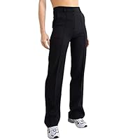 LOPILY Vestido Mujer Otoño Ancha de Talle para Mujer, Informales, Ajustados, Pantalones de Pierna Recta, pantalón de Traje (Black, XL)