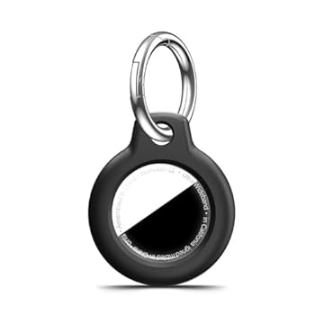 MOLOSLEEVE Capa com suporte de airtag com chaveiro, chaveiro anti-arranhões para Apple Air Tags, acessórios de Airtag para localizador de itens GPS, preto