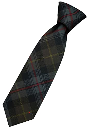 I LUV LTD Mens All Wool Tie Woven And Made in Scotland in Farquharson Weathered Tartan