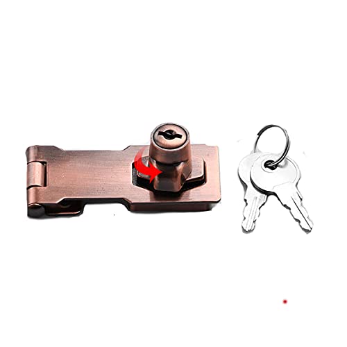 Image of 1pcs Zinc Alloy Hasp Latch Locks, 2.5 Inches, with 2 Keyed Hasp Latches Locking Knob, Drawer Lock Filing Cabinet Lock Closet Lock, Safety Hasp Lock, Black