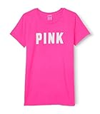 Victoria's Secret Women's Short Sleeve T-Shirt, Women T Shirt, Logo Pink, S