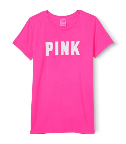 Victoria's Secret Pink Cotton Short Sleeve Campus T Shirt (XS-XXL)