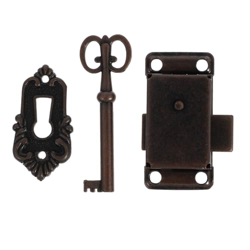 Angoily 2 Stücke möbelschloss mit schlüssel Vintage Schrankschloss Antike Dekorative Schlösser mit Schlüsseln für Schmuckkästchen Schränke Schubladen