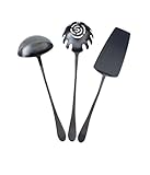 Knork Black Coated Stainless Hostess Set, 3 Piece, Matte