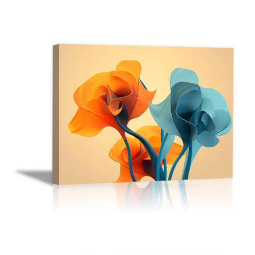 Tableau moderne lys calla orange 60x90cm pour habiller un mur vide sans effort