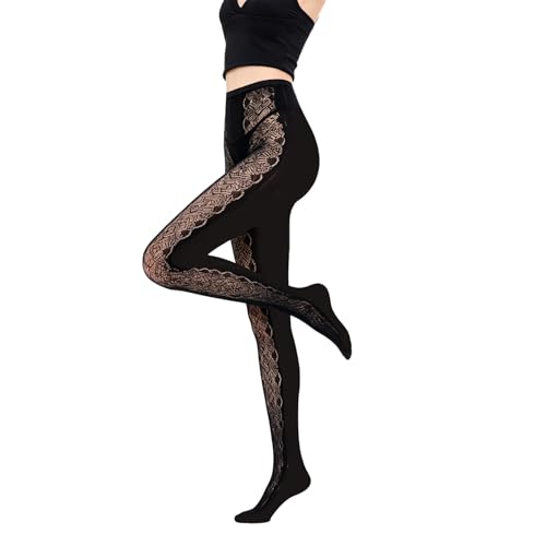 Image of Black Sheer Tights Y2K High Waist Pantyhose with Bows Patterned Stockings for Women
