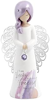 You are an Angel "I am lucky to have a Friend like you" Angel figure with Embellishments Sentimental Ornament Gift (Brown/Silver)